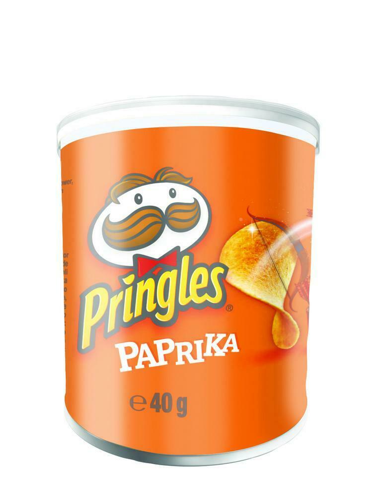 Pringles Paprika Flavour Savoury Snack Crisps Box of 12 x 40g Small ...